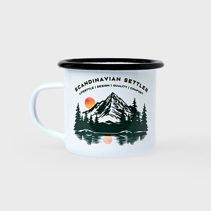 Mountain Sunset Emaljmugg