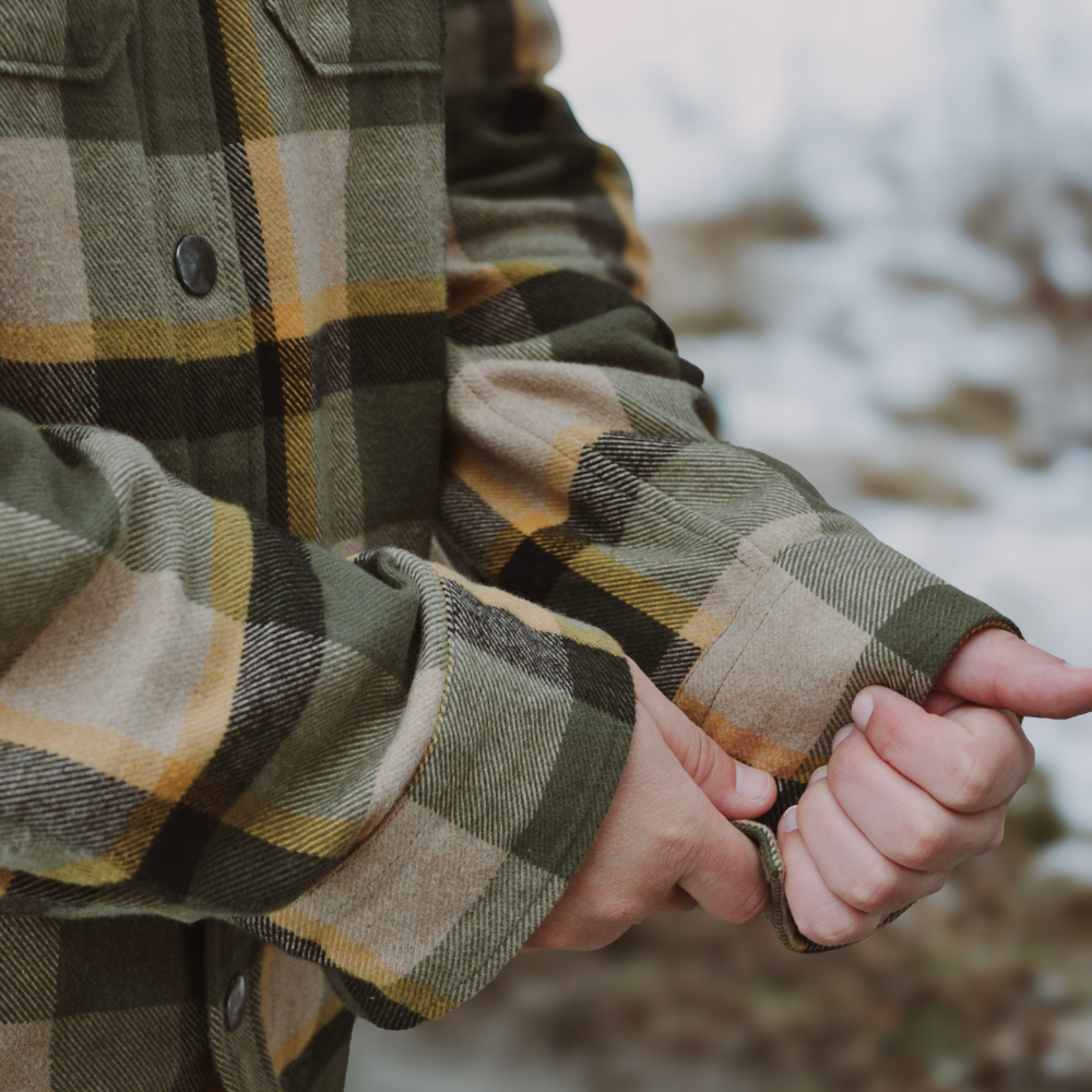 Flanellskjorte olivengrønn