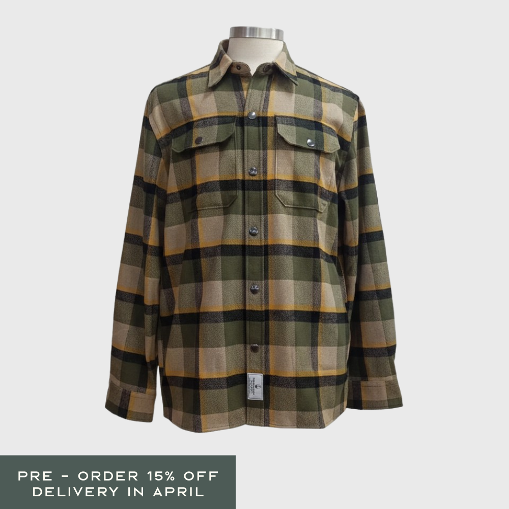 Flanellskjorte olivengrønn