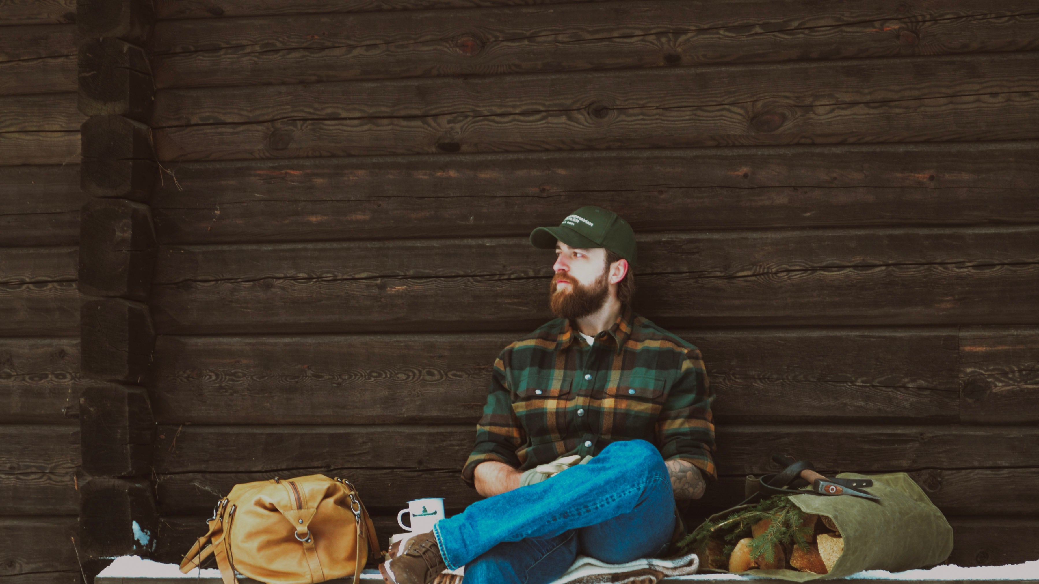 Flanellskjorta för herr stylad i komplett outfit